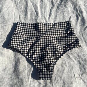 Montce Gingham High Rise Bikini Bottoms L
